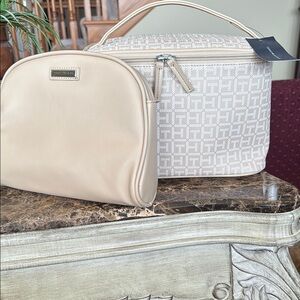 Beige and White Designer Women's Bag Set
